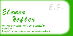 elemer hefler business card